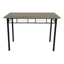 Τραπεζαρία Reforia pakoworld σετ 5τμχ mdf σε γκρι απόχρωση με μαύρα μεταλλικά πόδια 110x60x74εκ