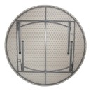 Τραπέζι βαλίτσα catering Comfort pakoworld πτυσσόμενο στρόγγυλο σε λευκή απόχρωση Φ180x74εκ