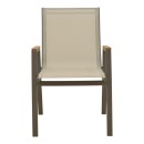 Πολυθρόνα Azelie pakoworld στοιβαζόμενη σαμπανιζέ αλουμίνιο και textilene σε ανοιχτή γκρι απόχρωση 56x75x88εκ