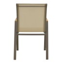 Πολυθρόνα Azelie pakoworld στοιβαζόμενη σαμπανιζέ αλουμίνιο και textilene σε ανοιχτή γκρι απόχρωση 56x75x88εκ