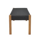 Παγκάκι Uma pakoworld teak ξύλο και pe σχοινί σε μαύρη απόχρωση 120x45x40εκ