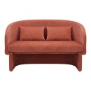 Καναπές διθέσιος Playmob pakoworld ύφασμα σε κεραμιδί απόχρωση 128x65x79εκ