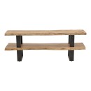 Έπιπλο τηλεόρασης Fuji pakoworld μασίφ ξύλο ακακίας σε φυσική απόχρωση με μαύρα μεταλλικά πόδια 140x40x52εκ