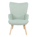 Πολυθρόνα-μπερζέρα Gerlina pakoworld μέντα ύφασμα με πόδι σε φυσική απόχρωση 71x64x94εκ
