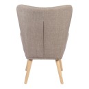 Πολυθρόνα-μπερζέρα Gerlina pakoworld γκρι-μπεζ ύφασμα με πόδι σε φυσική απόχρωση 71x64x94εκ