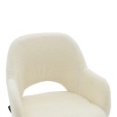 Σκαμπό bar Renish pakoworld μπουκλέ εκρού-μεταλλικό μαύρο πόδι 51x57x114εκ | Συσκευασία 2 τμχ