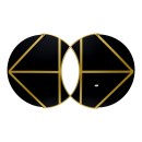 Καθρέπτης διπλός Miryata pakoworld μέταλλο σε χρυσή απόχρωση 105x3x60εκ