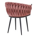 Πολυθρόνα Vivian pakoworld σάπιο μήλο βελούδο-πόδι μαύρο μέταλλο 61x55x80εκ | Συσκευασία 2 τμχ