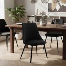 Καρέκλα Giselle pakoworld βελούδο μαύρο-πόδι μαύρο | Συσκευασία 4 τμχ