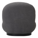 Πολυθρόνα Rosalie pakoworld μπουκλέ ύφασμα σε ανθρακί απόχρωση με μαύρη βάση 85x82x77εκ