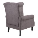 Πολυθρόνα Piore pakoworld ανθρακί ύφασμα και πόδι rubberwood σε μαύρη απόχρωση 77x80x106εκ