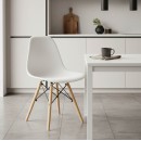 Καρέκλα Julita pakoworld PP λευκό-φυσικό πόδι 46x50x82εκ