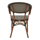 Πολυθρόνα Isaia pakoworld καρυδί αλουμίνιο-textilene μαύρο 57x57x83εκ