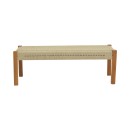 Παγκάκι Uma pakoworld teak ξύλο και pe σχοινί σε φυσική απόχρωση 120x45x40εκ