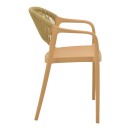 Πολυθρόνα Ankara pakoworld στοιβαζόμενη pp cappuccino απόχρωση με μπεζ rattan 57x48x80εκ