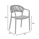 Πολυθρόνα Ankara pakoworld στοιβαζόμενη pp cappuccino απόχρωση με μπεζ rattan 57x48x80εκ