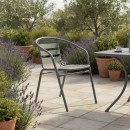 Πολυθρόνα Tade pakoworld μέταλλο ανθρακί 54x58x73εκ