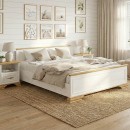 Κρεβάτι Jaden pakoworld golden oak-λευκό antique 160x200εκ