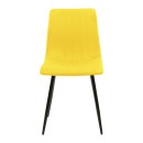 Καρέκλα Noor pakoworld κίτρινο βελούδο με πόδι μετάλλου σε μαύρη απόχρωση 44x53x86εκ | Συσκευασία 4 τμχ