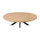 Τραπεζι Jenma pakoworld μασίφ mango ξύλο σε φυσική απόχρωση-πόδι μαύρο μέταλλο 180x90x76εκ