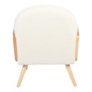 Πολυθρόνα Stedy pakoworld λευκό μπουκλέ ύφασμα με πόδι σε φυσική απόχρωση 78x64x82εκ