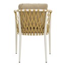 Πολυθρόνα Peluxe pakoworld αλουμίνιο λευκό-pe σχοινί φυσικό-μαξιλάρια μπεζ 54x62x75,5εκ