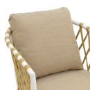 Πολυθρόνα Peluxe pakoworld αλουμίνιο λευκό-pe σχοινί φυσικό-μαξιλάρια μπεζ 54x62x75,5εκ