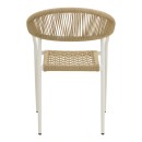 Πολυθρόνα Ammos pakoworld στοιβαζόμενη αλουμίνιο σε λευκή- pe σχοινί σε φυσική απόχρωση 56x61.5x82εκ
