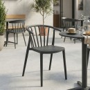 Πολυθρόνα Zelma pakoworld pp σε ανθρακί απόχρωση 55x53x73εκ