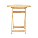 Τραπέζι Letna pakoworld πτυσσόμενο μασίφ ξύλο οξιάς σε φυσική απόχρωση Φ60x74.5εκ