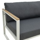 Καναπές τριθέσιος Aurelio pakoworld μεταλλικός σε λευκή -μαξιλάρια σε ανθρακί απόχρωση 192x74x63εκ