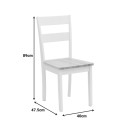 Καρέκλα York pakoworld σε λευκή-φυσική απόχρωση 39.5x47.5x89εκ | Συσκευασία 2 τμχ