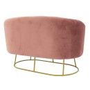 Καναπές 2θέσιος Rony pakoworld βελούδο σάπιο μήλο-χρυσό 132x82x83εκ