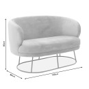 Καναπές 2θέσιος Rony pakoworld βελούδο σάπιο μήλο-χρυσό 132x82x83εκ