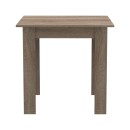 Τραπεζαρία Manka I-Julita pakoworld σετ 3τεμ σε sonoma truffle-μαύρη απόχρωση 80x80x77εκ