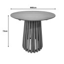 Τραπεζαρία Kalie-Kenda Ι pakoworld σετ 7τεμ σε φυσική-μπεζ απόχρωση Φ80x75εκ