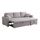 Γωνιακός αναστρέψιμος καναπές κρεβάτι Kamore pakoworld με αποθηκευτικό χώρο μπεζ ύφασμα 223x146x85εκ