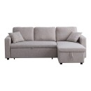 Γωνιακός αναστρέψιμος καναπές κρεβάτι Kamore pakoworld με αποθηκευτικό χώρο μπεζ ύφασμα 223x146x85εκ