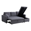Γωνιακός αναστρέψιμος καναπές κρεβάτι Kamore pakoworld με αποθηκευτικό χώρο γκρι ύφασμα 223x146x85εκ