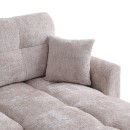 Γωνιακός αναστρέψιμος καναπές κρεβάτι Comfie pakoworld με αποθηκευτικό χώρο μπεζ ύφασμα 260x156x98εκ