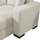 Γωνιακός καναπές-κρεβάτι αναστρέψιμος Dumma pakoworld ύφασμα κρεμ 226x148x86εκ