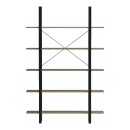 Βιβλιοθήκη-Ραφιέρα Loftie pakoworld sonoma-μαύρο μέταλλο 126x28x165εκ