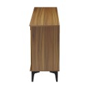 Μπουφές Riba pakoworld καρυδί-μαύρη όψη μαρμάρου 180x40x78εκ