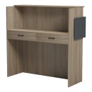 Γραφείο reception Optima pakoworld με led sonoma-ανθρακί 110x40x110εκ