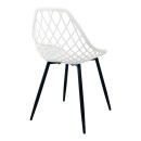 Καρέκλα Suan pakoworld pp σε λευκή απόχρωση και μαύρο μεταλλικό πόδι 56x49x82εκ