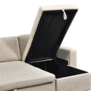 Γωνιακός αναστρέψιμος καναπές κρεβάτι Kamore pakoworld με αποθηκευτικό χώρο ύφασμα μπεζ 223x146x85εκ