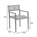 Πολυθρόνα Lengan pakoworld σκελετός teak ξύλο σε φυσική απόχρωση-μπεζ σχοινί 54x52x80εκ