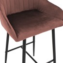 Σκαμπό bar Patrin pakoworld μεταλλικό μαύρο-βελούδο σάπιο μήλο | Συσκευασία 2 τμχ