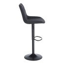 Σκαμπό μπαρ Libra pakoworld pu-μέταλλο σε μαύρη απόχρωση 49x55x115εκ | Συσκευασία 2 τμχ