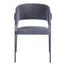 Πολυθρόνα Rachele I pakoworld ανθρακί ύφασμα-πόδι μαύρο μέταλλο 52x65x79εκ | Συσκευασία 4 τμχ